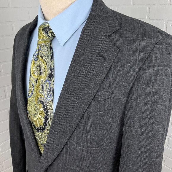 Cricketeer Blazer Men 40 Gray Black Glen Plaid Classic Career Wool Jacket VTG - Picture 1 of 16